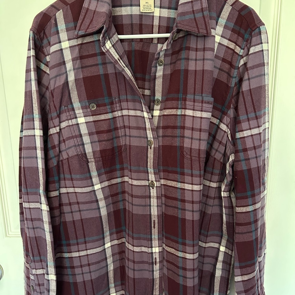 Duluth Trading Co Purple Plaid Shirt